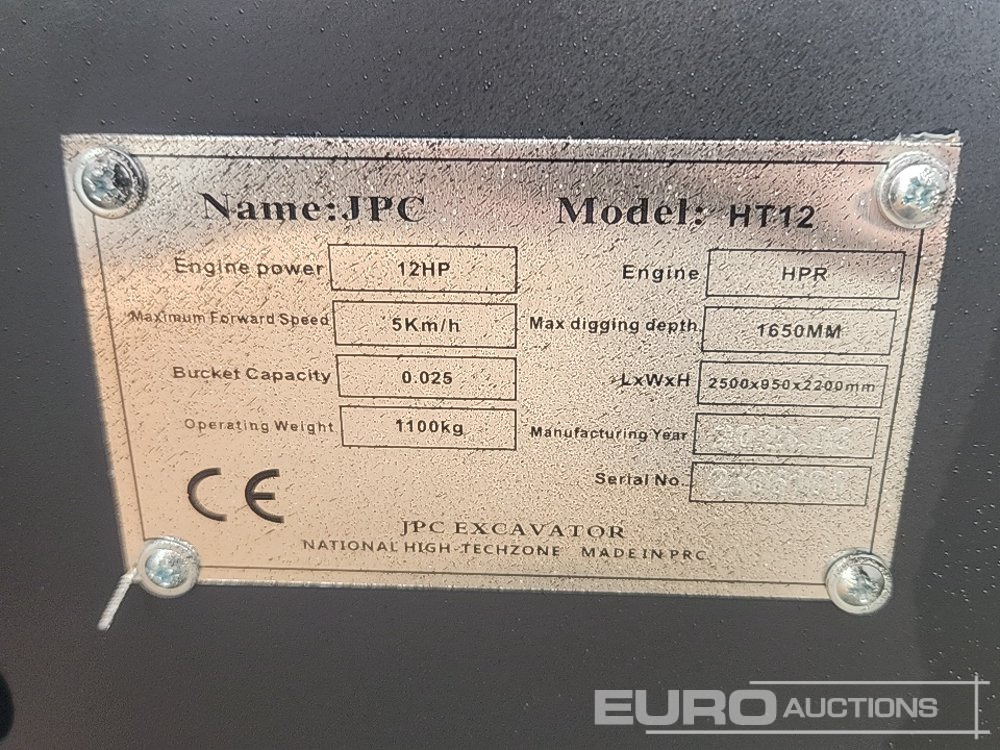 Unused 2025 JPC HT12 - Miniexcavadora: foto 2 Unused 2025 JPC HT12 - Miniexcavadora: foto 2