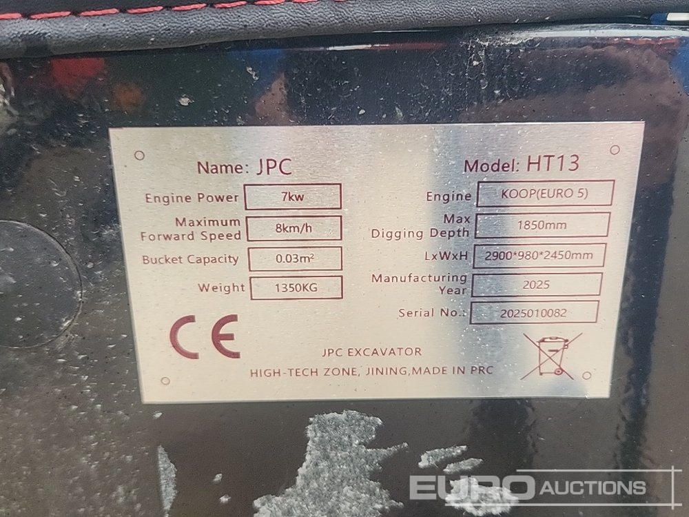 Unused 2025 JPC HT13 - Miniexcavadora: foto 2 Unused 2025 JPC HT13 - Miniexcavadora: foto 2