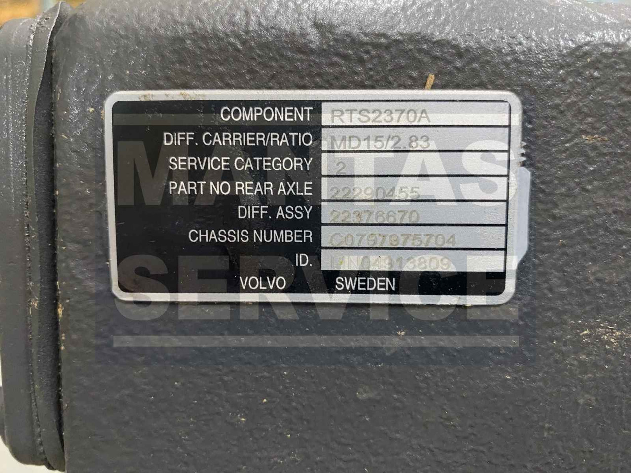 VOLVO DOUBLE DRIVE DIFF VSP-22376670 - Diferencial para Camión: foto 2 VOLVO DOUBLE DRIVE DIFF VSP-22376670 - Diferencial para Camión: foto 2