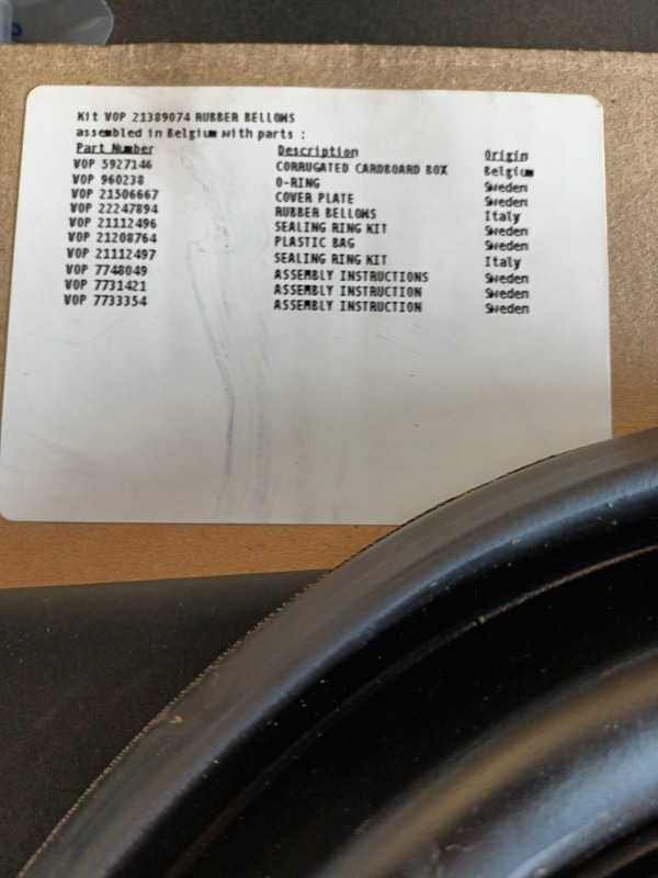 VOLVO PENTA BELLOW KIT 21389074 - Motor y piezas para Maquinaria industrial: foto 2 VOLVO PENTA BELLOW KIT 21389074 - Motor y piezas para Maquinaria industrial: foto 2