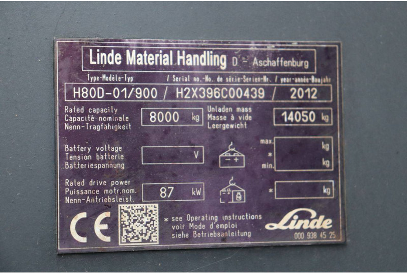 Carretilla elevadora diésel Linde H80D-01/900: foto 19