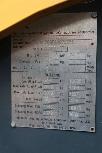 Cargadora de ruedas Mustang AL 708: foto 19 Cargadora de ruedas Mustang AL 708: foto 19