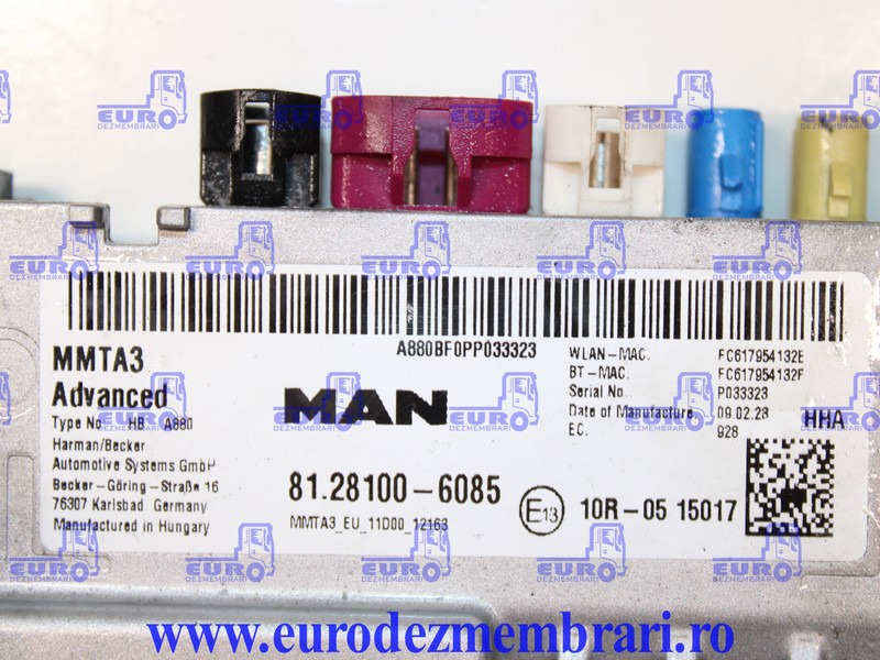 CALCULATOR UNITATE MULTIMEDIA MMTA3 MAN TGX TG3 81.28100.6085 - Unidad de control para Camión: foto 3 CALCULATOR UNITATE MULTIMEDIA MMTA3 MAN TGX TG3 81.28100.6085 - Unidad de control para Camión: foto 3