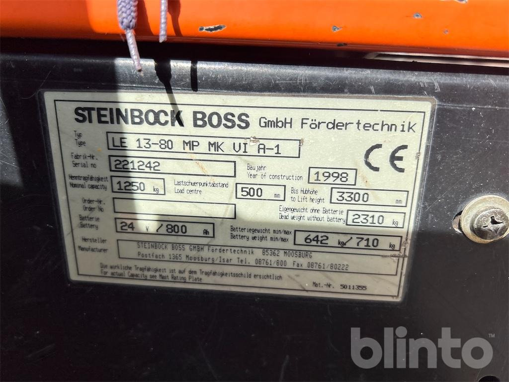 1998 Steinbock Boss LE 13-80 MP MK VI A-1 - Carretilla elevadora: foto 5 1998 Steinbock Boss LE 13-80 MP MK VI A-1 - Carretilla elevadora: foto 5