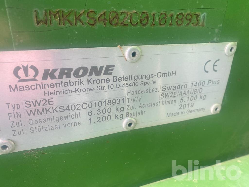 Krone Swadro 1400 Plus (2019) - Henificadora: foto 5 Krone Swadro 1400 Plus (2019) - Henificadora: foto 5