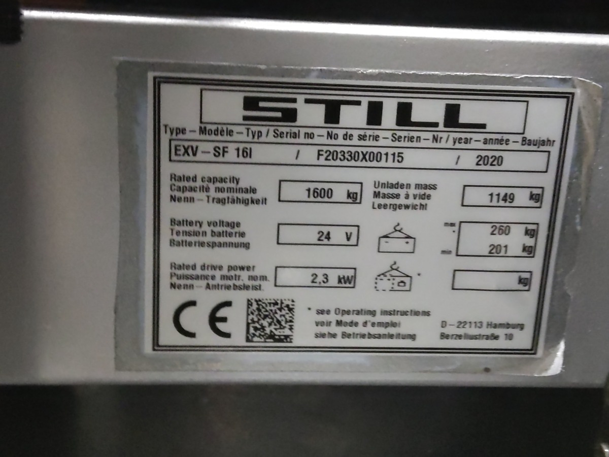 Still EXV-SF16I/BATT.NEU - Apilador: foto 5 Still EXV-SF16I/BATT.NEU - Apilador: foto 5