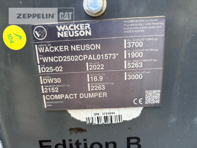 Dúmper articulado Wacker DW30: foto 11